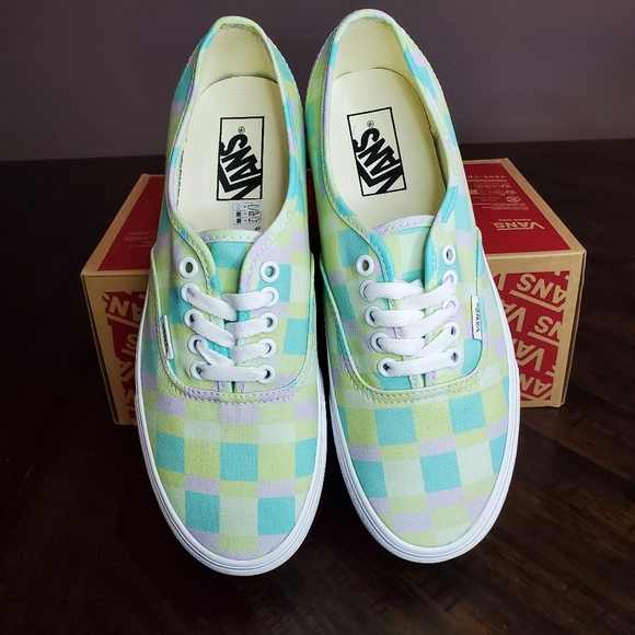 Vans Authentic Stacked Pastel Picnic Mixed Plaid Women 7, Men Size 5.5 - Picture 4 of 10
